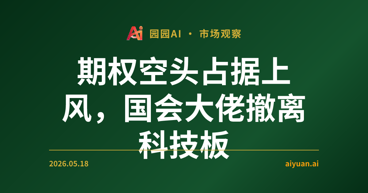 期权空头占据上风，国会大佬撤离科技板块，财富种植园 V22.1 策略如何应对市场分歧？